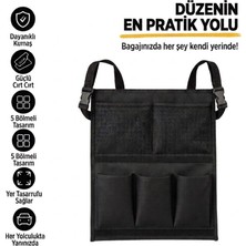 Sogex Araç Içi Bagaj Düzenleyici Organizer 5 Bölmeli Cırtlı ve Klipsli Koltuk Arkası Düzenleyici Çanta Araç Bagaj Organizeri Toparlayıcı
