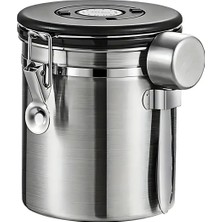 304 Çelik 1400 ml Kelepçeli Kahve Çay Saklama Kabı Kiler Depolama Kavanozu MT117