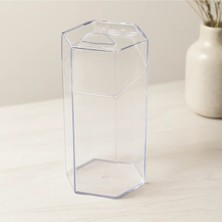 Maison Luré Makyaj & Takı Organizeri 6 Bölmeli Kapaklı Makyaj Fırça Organizeri, Kristal Plastik, 10X8.9X20 cm