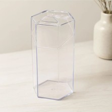 Maison Luré Makyaj & Takı Organizeri 6 Bölmeli Kapaklı Makyaj Fırça Organizeri, Mika Kristal Plastik, 10X8.9X20 cm