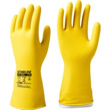 Starline STL-4538 Doğal Kauçuk Pamuk Astarlı Kimyasal Iş Eldiveni Kalınlık: 0.45 Mm, Uzunluk: 380 mm - Klmpst