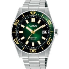 Lorus RU425AX9 Otomatik Çelik Gri Yeşil Kadran 10 Atm 42 mm Erkek Kol Saati