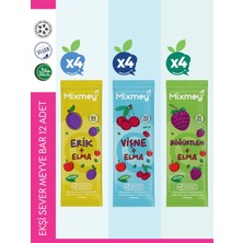 Mixmey Ekşi Sever Meyve Barı 12 Adet – Vegan, Glutensiz Sağlıklı Atıştırmalıklar (20GR X 12 ADET)