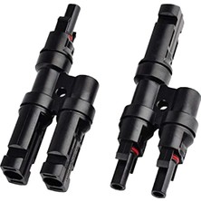 Techmore Mc4 Connector Solar Sistem Güneş Paneli Paralel Artı ve Eksi Ikili Konnektör (2 Adet Solar Güneş Panelini Birleştirmek Için Kullanılır)