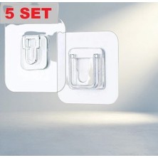 Şeffaf Geçmeli Klips Eşya Sabitleme Askısı 5 Set