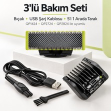 Supervac Philips Oneblade QP1424, QP2724 ve QP2824 Modelleriyle Uyumlu Olarak Hazırlanan 3’lü Bakım Seti