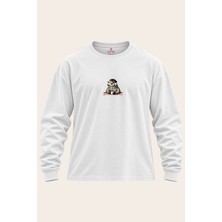 Leftist Cozy Otter Baskılı Unisex Uzun Kollu Tişört | Leftıst