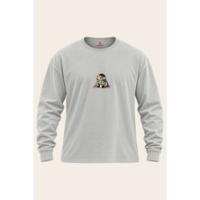 Leftist Cozy Otter Baskılı Unisex Uzun Kollu Tişört | Leftıst