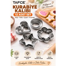 Tafce 12 Adet Paslanmaz Çelik Kurabiye Kalıbı Kalp,yıldız,çiçek,yuvarlak Kek,bisküvi Kurabiye Kalıbı
