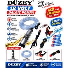 12 Volt Sıvı Aktarma Pompası Çift Girişli ( Akü Veya Çakmaklık Girişli) Hortumlu Set