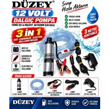 Düzey 220-12 Volt Dalgıç Sıvı Aktarma Pompası Yüksek Performanslı Hortumlu Set 3 Farklı Çalışma Şekli