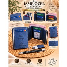 Hky Isme Özel Suni Mekanizmalı Kartlık & Cüzdan Kalem Anahtarlık Hediyeli