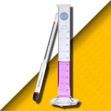 Maison Luré Ölçüm Cihazı Alkolmetre Seti Kısa 250ML Mezür Cam Dansimetre