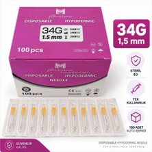 Floraison Medikal Mezoterapi Iğne Ucu 34G 1,5 mm 100 Adet / Kutu