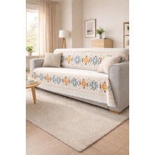 Gece Home Çok Amaçlı Modern Bohem Kadife Koltuk Örtüsü,çekyat Örtüsü Piknik Örtüsü Masa Örtüsü Kaymaz Süngerli 165X215