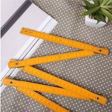 Maison Luré Ölçüm Cihazı Katlanabilir Ahşap Cetvel, 1 Metre, Marangoz Ölçüm Aracı