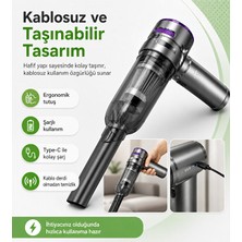 Hiltech 3000 Pa Güçlü Emiş Kablosuz Araç Içi Şarjlı Süpürge