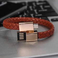 Linber Örgü Bileklik Şarj Kablosu 22,5cm Micro USB 60W Hızlı Şarj