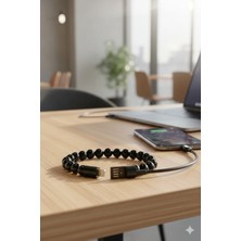 Linber Bileklik Şarj Kablosu 22,5 cm 15W Lightning Siyah