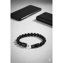 Linber Siyah Bileklik Şarj Kablosu 22,5 cm 15W Micro USB