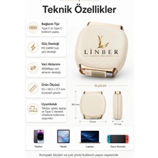 Linber 240W Type-C To Type-C Krem Teleskopik Şarj ve Veri Kablosu, Geri Sarılabilir Mini Tasarım, Kademeli Uzunluk Ayarı,taşınabilir Hızlı Şarj Kablosu