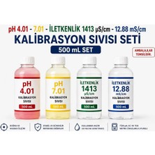 Maison Luré Ölçüm Cihazı Ph 4.01 - 7.01 - 1413 Μs/cm - 12.88 Ms/cm Kalibrasyon Sıvısı 500 ml Set