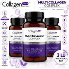 Collagen Forte Platinum Multi Collagen Complex 3 x 90 Tablet 1500MG , Probiyotik & Multivitamin Avantajlı Set