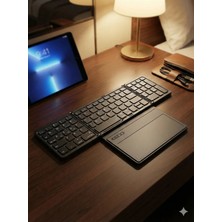 Linber Katlanabilir Bluetooth Klavye + Touchpad Ultra Taşınabilir Type-C Şarj