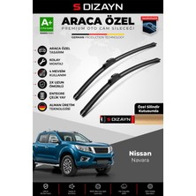 S-Dizayn Nissan Navara Ön Cam Silecek Seti 2015-2025 Premium Araca Özel 60-40 cm  A+ Kalite