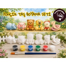 Tılsımdan Sanat Ponçik Taş Boyama Seti (6 Obje + 6 Renk Boya + 1 Fırça + Boyama Sertifikası)