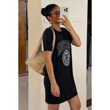 Makent Moda Kadın Bisiklet Yaka Penye Elbise