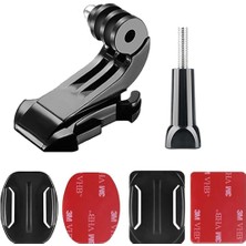 Gplus BS06KYVJ 6 Parça Oval Eğimli Zemin ve Flat Düz Yüzey Vidalı J-Hook Açılı Hızlı Tak Aksiyon Kamera Uyumlu 3m Yapışkanlı Motor Kask Bağlantı Base Seti