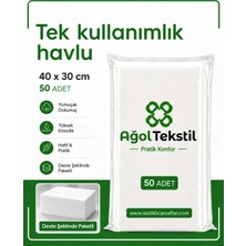 Ağol Tekstil 50’li Tek Kullanımlık Havlu Seti – 40X30 cm |Pratik Kullanım Için Uygun
