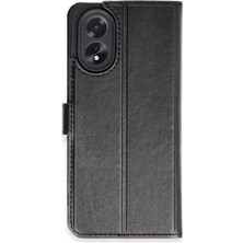 Bezos Oppo A38 Uyumlu Kılıf Trend S Plus Kapaklı Kılıf - Siyah