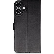 Bezos Apple iPhone 16 Plus Uyumlu Kılıf Trend S Plus Kapaklı Kılıf - Siyah