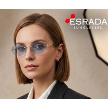 Esrada 3104D 602180 2569 03 UV400 Korumalı Mavi Renk Gold Detaylı Kadın Güneş Gözlüğü