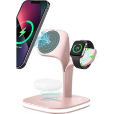 Bezos YM-UD22 Kablosuz Şarj Masaüstü Set - Pembe