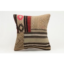 Kilim Wholesale El Yapımı Kilimden Yapılmış Vintage Kırlent Kılıfı, Yün, 40X40 cm