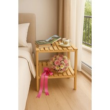 Maison Luré Yan Sehpa Ahşap Sehpa Komidin 35X35X40