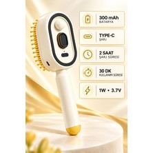 Epilons Elektrikli Spreyli Saç Tarağı 300 Mah Type‑c Şarjlı Ince Spreyli Antistatik Bakım Fırçası Krem