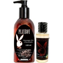 Bezos Playboy Aromaterapi Çikolata Massage Oil 120 ml + Çilek Aromalı Massage Vücut Masaj Yağı 50 ml