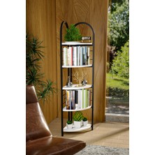 Bezos Metal Köşe Kitaplığı Beyaz 150 cm