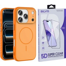 Vendas iPhone 18 Pro Max Kılıf M-safe Şarj Özellikli Zore Tea Kapak + Bilvis Cam Ekran Koruyucu