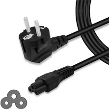 Moonkip 1.5 Metre Laptop Adaptör Güç Kablosu 3 Gözlü Avrupa Tipi Priz ile Stabil Performans
