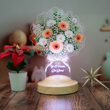 Sevgilambası Beyaz Papatya Gerbera Işıklı Çiçek Buketi LED Lamba - Papatya Aranjmanı Tasarımlı Anneye, Sevgiliye, Öğretmene ve Arkadaşa Anlamlı Hediye