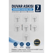 Maison Luré Askılık Kendinden Yapışkanlı Şeffaf Kapı Duvar Askısı 6X6CM 10 cm