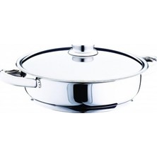 Gülsan Mega Basık Tencere 22 cm Inox Çelik Kaplama Sağlıklı Kullanım İçin Tekli