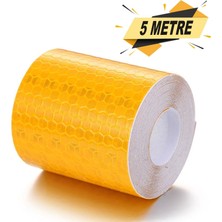 Badem10 Reflektörlü Fosforlu Şerit Bant Ikaz Bandı 5 Metre Sarı Yüksek Reflektiviteye Sahip Malzeme