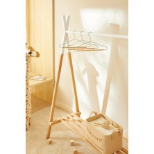 Maison Luré Askılık Mat Mint Ahşap Destekli Metal Çocuk Giysi Askısı 3 Adet