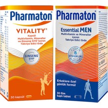 Pharmaton 30 Kapsül Vitality ve Essential Men Vitamin Takviyesi Erkekler İçin Ginseng İçerir